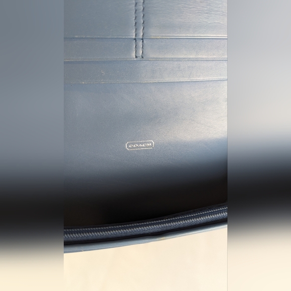 Coach Vintage Long Envelope Wallet Sky Blue Smooth Glove Tanned Leather Y2K - Picture 8 of 14